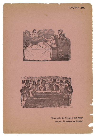 Separação de corpo e alma (gravura) de José Guadalupe Posada