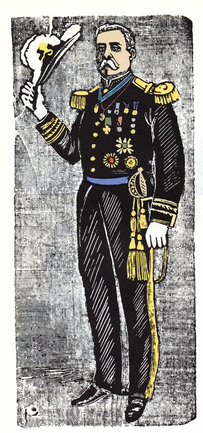 A Revolução Mexicana (1910-1920): Porfirio Diaz (1828-1915), Presidente da República do México. Xilografia de Jose Guadalupe Posada (1852-1913). de José Guadalupe Posada