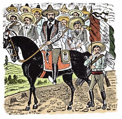 A Revolução Mexicana (1910-1920): Retrato de Francisco Indalecio Madero (1873-1913) Revolucionário Mexicano. Xilografia de Jose Guadalupe Posada (1852-1913). de José Guadalupe Posada