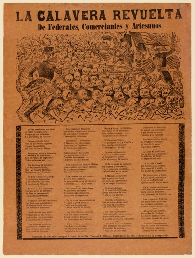 Der rebellische Calavera der Bundesarmee, Kaufleute und Handwerker de José Guadalupe Posada