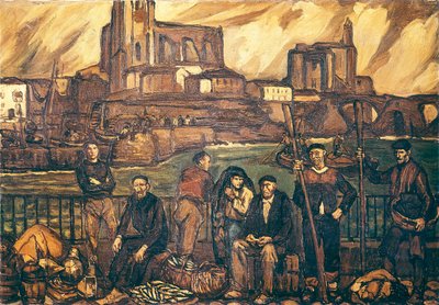Bascos de pescadores (óleo sobre tela) de Jose Gutierrez Solana