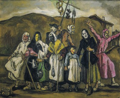 GUTIERREZ SOLANA, José (1886-1945). Baile de máscaras. 1938. Expressionismo. Óleo sobre tela. Coleção particular de Jose Gutierrez Solana