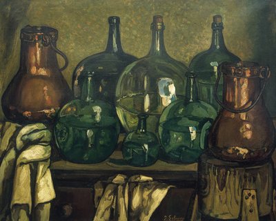 GUTIERREZ SOLANA, José (1886-1945). Natureza morta com garrafa. 1927. Arte contemporânea. Óleo sobre tela. Coleção particular de Jose Gutierrez Solana