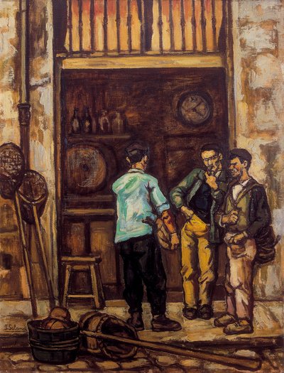 A taverna de Santander (Espanha) 1944-1945 (óleo sobre tela) de Jose Gutierrez Solana