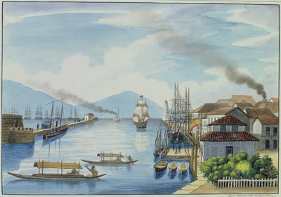 Foz do rio Passig, em "O álbum de vistas Flebus em torno de Manila", c.1845 de Jose Honorato Lozano