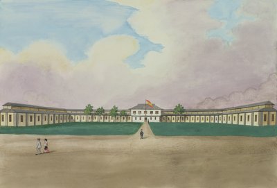 A nova fábrica de charutos em Meisic, em "O álbum Flebus de visões em Manila e arredores", c.1845 de Jose Honorato Lozano