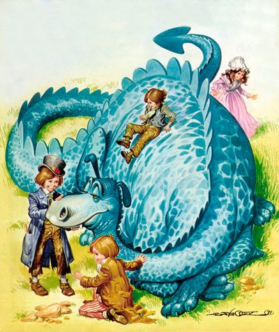 O Dragão Gentil (litografia a cores) de Jose Ortiz