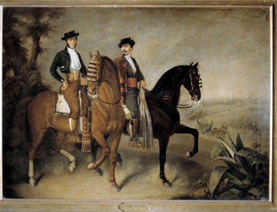 Os dois cavaleiros, século XIX (óleo sobre tela) de Jose Roldan