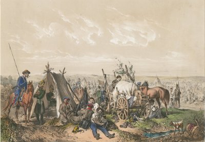 Uma cena da Guerra da Independência na Hungria em 1849, ca. 1849 de Josef Anton Strassgschwandtner