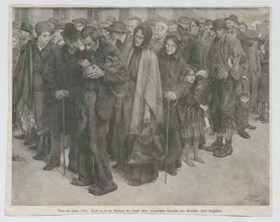 Recorte de jornal, provavelmente da «Leipziger Illustrirten Zeitung»: «Viena no ano de 1918» de Josef Engelhart