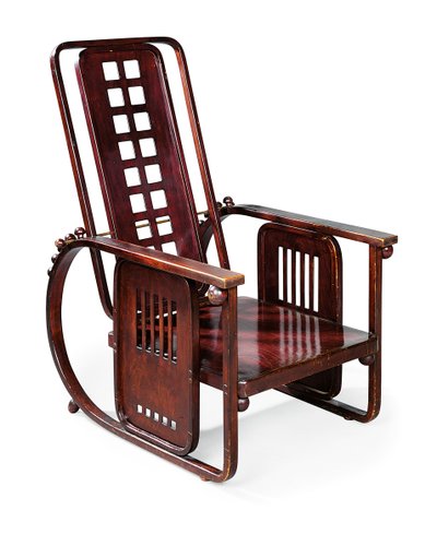 Sitzmaschine, poltrona ajustável, produzida por J. & J. Kohn de Josef Hoffman