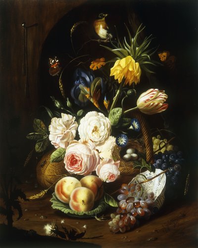 Natureza morta com flores sortidas de Josef Holstayn