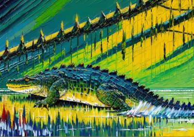 Animais crocodilo_1 de Josef Johann Michel