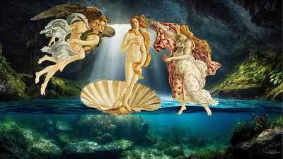 JJM-recreate_Botticelli-S_Die Geburt der Venus _underwater de Josef Johann Michel