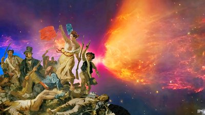 JJM-recreate: Delacroix-F_Liberty for the people+JWST de Josef Johann Michel
