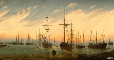 JJM recria Friedrich-C-D: Vista de um porto (panorama) de Josef Johann Michel