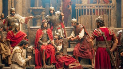 Jesus_escarnecido e espancado pelos soldados romanos_04 de Josef Johann Michel