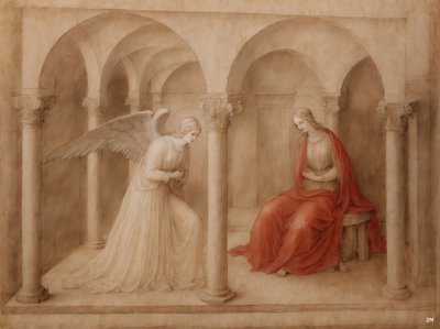 Um anjo anuncia a Maria a sua conceção_03 de Josef Johann Michel
