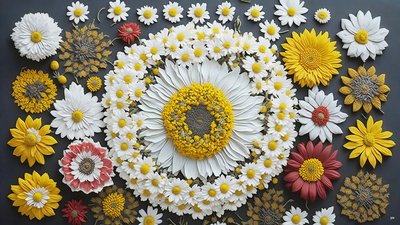 mandala:Elementos de Camomila-Matricária_01 de Josef Johann Michel