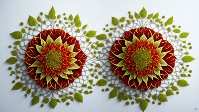 mandala: elementos da flor de hibisco_01 de Josef Johann Michel