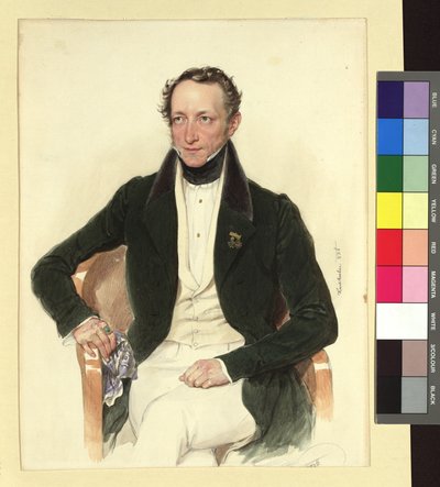 Retrato do poeta e diretor de teatro Johann Ludwig Deinhardstein de Josef Kriehuber