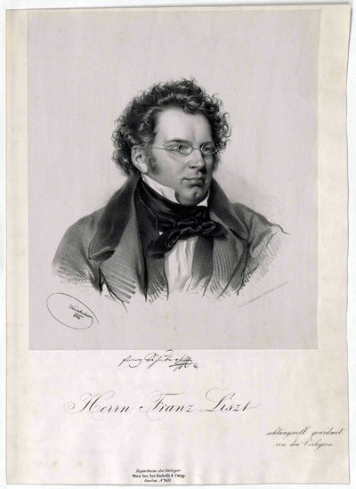Litografia de Franz Schubert de Josef Kriehuber