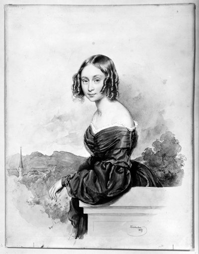 Condessa Natalia Alexandra von Buxhövden, casada com K.G. Löwenhielm de Josef Kriehuber