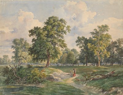 Grande paisagem de parque, Laxenburg de Josef Kriehuber
