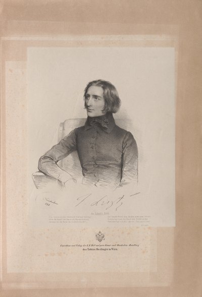 Retrato de Franz Liszt 1811-1886, 1838. de Josef Kriehuber