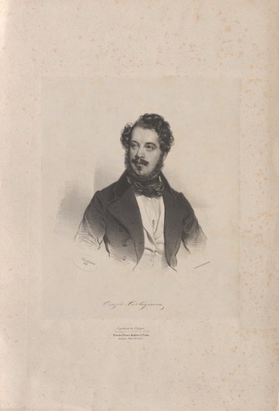 Retrato do cantor de ópera Giovanni Orazio Cartagenova 1800-1841, 1838. de Josef Kriehuber