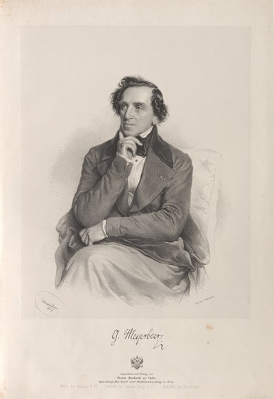 Retrato do compositor Giacomo Meyerbeer 1791-1864, 1847. de Josef Kriehuber