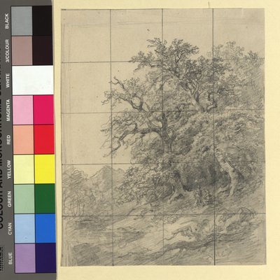 Paisagem florestal com figuras de Josef Kriehuber