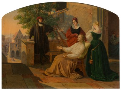 Os momentos finais de Lucas van Leyden, 1843 de Josef Mánes