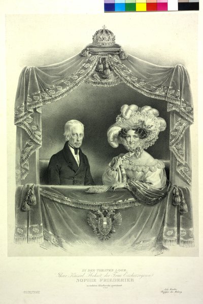 Francisco II No alojamento do teatro de Josef Nikolaus Kriehuber