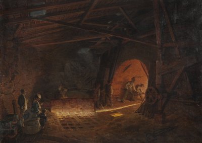 Acierie - Ironworks, de Wallander, Josef Wilhelm (1821-1888). Óleo sobre tela de Josef Wilhelm Wallander