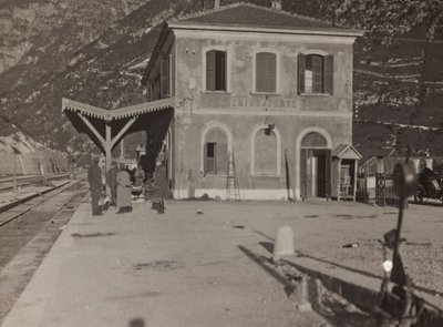 Álbum "Meine weltkriegs - Erinnerungen South-West Front (Carinthia, Italien, South Tyrol) (A minha guerra mundial - memórias da Frente Sudoeste na Carinthia, Itália, Trentino-Alto Adige) 31/03/1915-12/11/1918 - Josef Zohles Wien ": estação de Chiusaforte ( de Josef Zohles