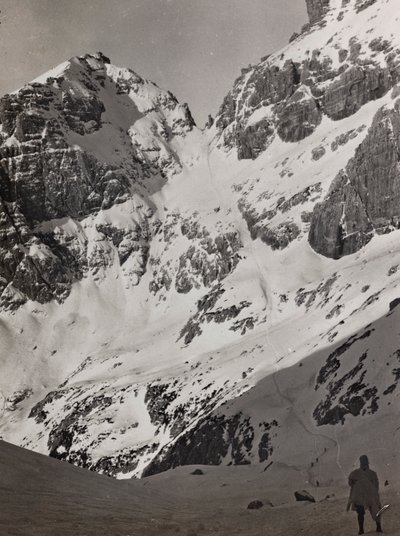 Álbum "Meine weltkriegs - Erinnerungen South-West Front (Caríntia, Itália, Tirol do Sul) (My world war - memories of the South-Western Front in Carinthia, Italy, Trentino-Alto Adige) 31/03/1915-12/11/1918 - Josef Zohles Wien ": soldado nos Alpes (p/b ph de Josef Zohles