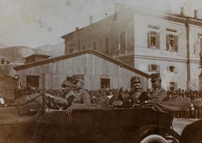 Álbum "Meine weltkriegs - Erinnerungen South-West Front (Caríntia, Itália, Tirol do Sul) (My world war - memories of the South-Western Front in Carinthia, Italy, Trentino-Alto Adige) 31/03/1915-12/11/1918 - Josef Zohles Wien ": Kaiser Karl in Trento (p/b de Josef Zohles