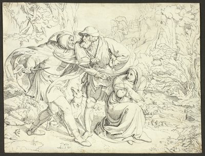Os assassinos de Genoveva sentem pena de Josef von Führich