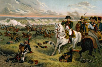 História. França. Primeiro Império Francês. Napoleão Ist na Batalha de Wagram de Joseph Louis Hippolyte (after) Bellange