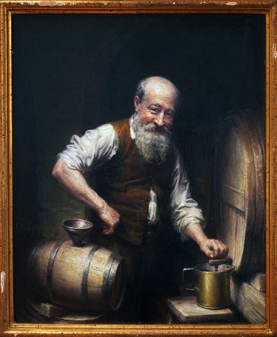 Enólogo na sua adega. Pintura de Joseph Noel Sylvestre (1847-1926), óleo sobre tela, final do século 19-20. Arte francesa. Musee des Beaux Arts de Beziers, Hotel Fayet. de Joseph Noel Sylvestre