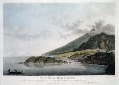 Vista da Morne Soufrire na Ilha de São Vicente, gravada e pub. por Francis Jukes (1747-1812) de Joseph (after) Billinghurst