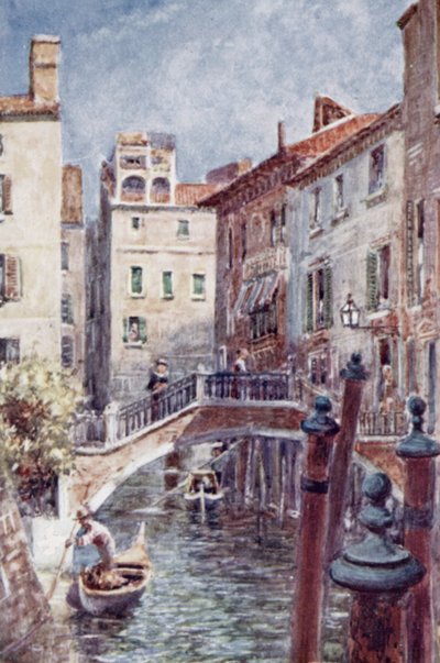 Um Canal em Veneza (cor litho) de Joseph (after) Finnemore
