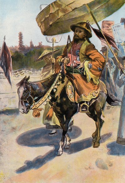 Robinson Crusoe: Um Dom Quixote chinês (cor litho) de Joseph (after) Finnemore