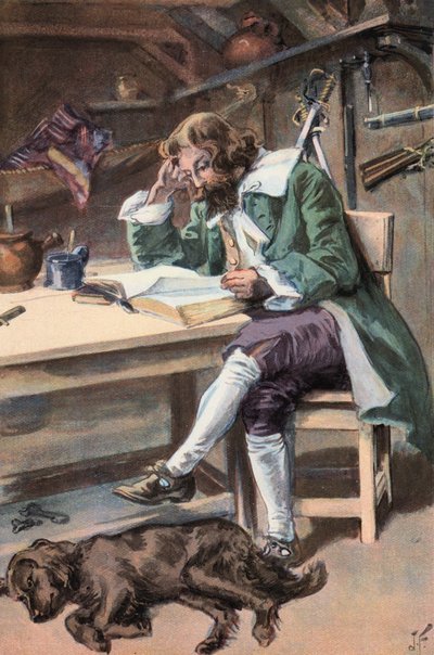 Robinson Crusoe: Li a minha Bíblia (cor litho) de Joseph (after) Finnemore