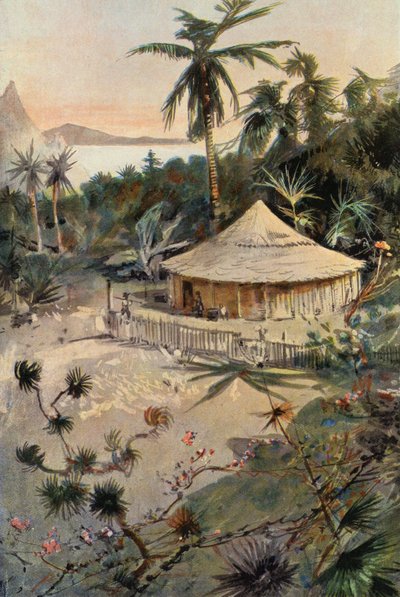 Robinson Crusoe: tenda de Will Atkins (lito colorido) de Joseph (after) Finnemore