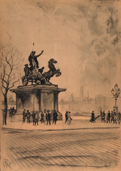 Boadicea, Westminster Bridge (litho) de Joseph (after) Pennell