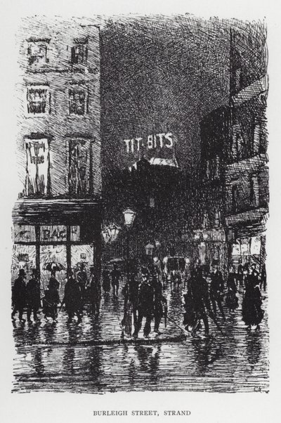 Burleigh Street, Strand (litho) de Joseph (after) Pennell