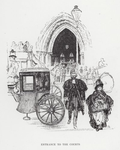 Entrada para os Tribunais (litho) de Joseph (after) Pennell