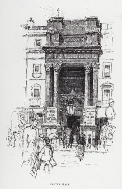 Exeter Hall (litho) de Joseph (after) Pennell